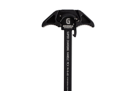 Geissele Automatics black ambidexterous MCX charging handle features medium-length latches for fast manipulations
